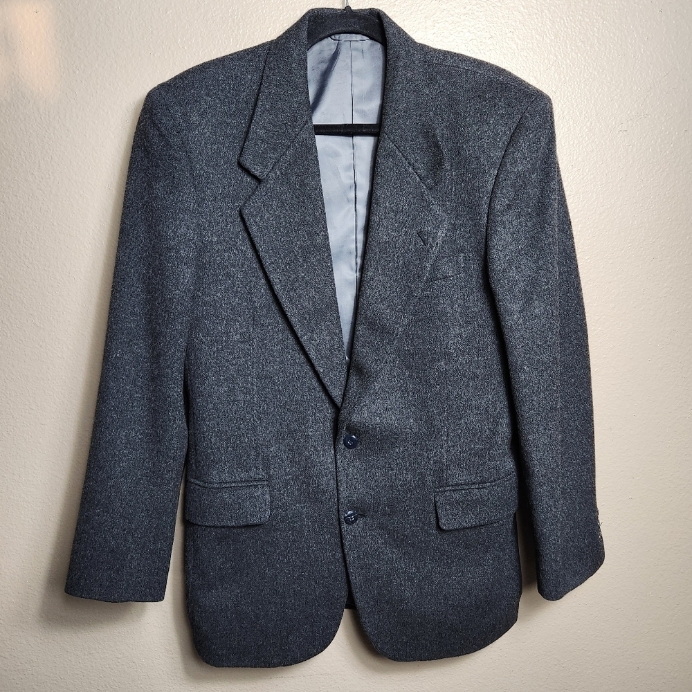 Dario Di Napoli Men Charcoal Gray 100% Camel Hair 2 Button Sport Coat-Size 38